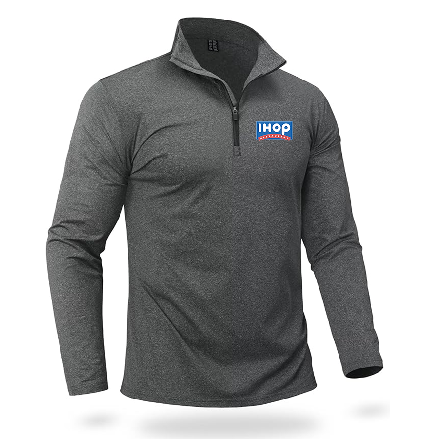 Men's ihop Quarter Zip Pullover Premium Fleece Lined Heather Long Sleeve Golf Shirts Midweight 1/4 Half Zip Sweatshirts