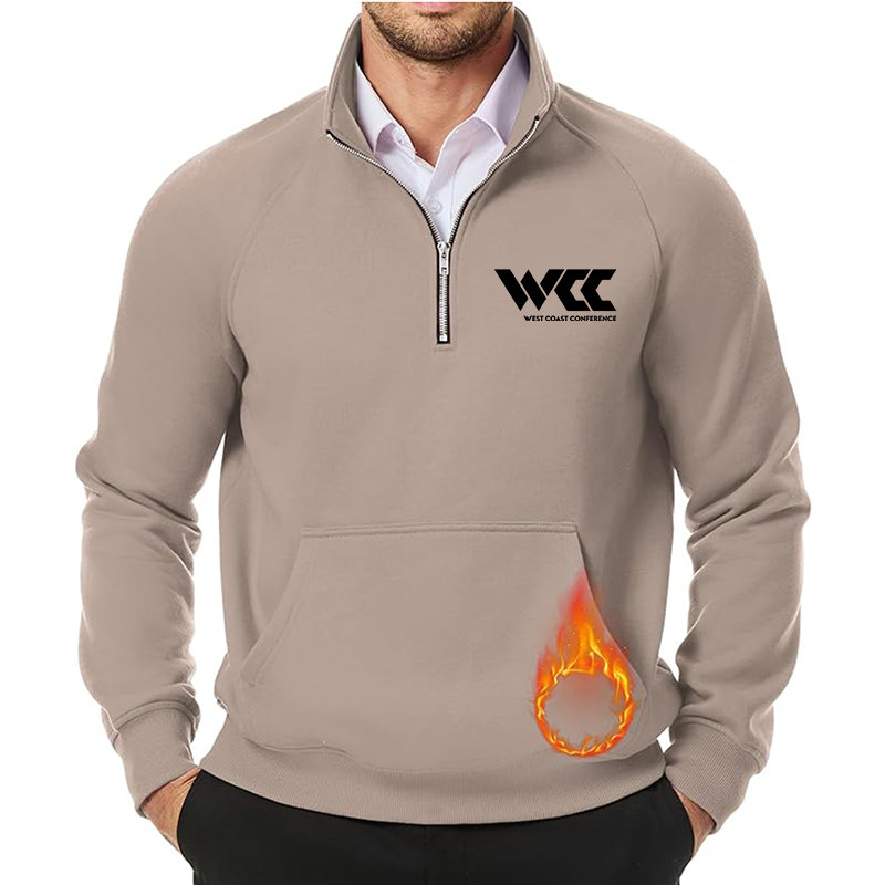Men's West Coast Conference JMIERR Quarter Zip Pullover Heavy Sweatshirts Warm Fleece Sweatshirt Polo