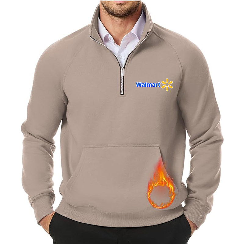Men's Walmart JMIERR Quarter Zip Pullover Heavy Sweatshirts Warm Fleece Sweatshirt Polo