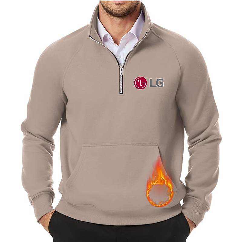 Men's LG JMIERR Quarter Zip Pullover Heavy Sweatshirts Warm Fleece Sweatshirt Polo