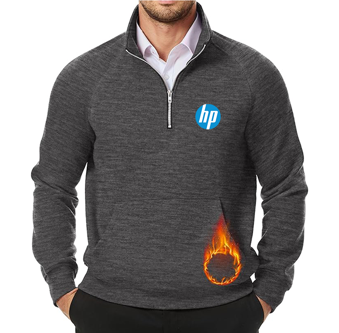 Men's hp JMIERR Quarter Zip Pullover Heavy Sweatshirts Warm Fleece Sweatshirt Polo