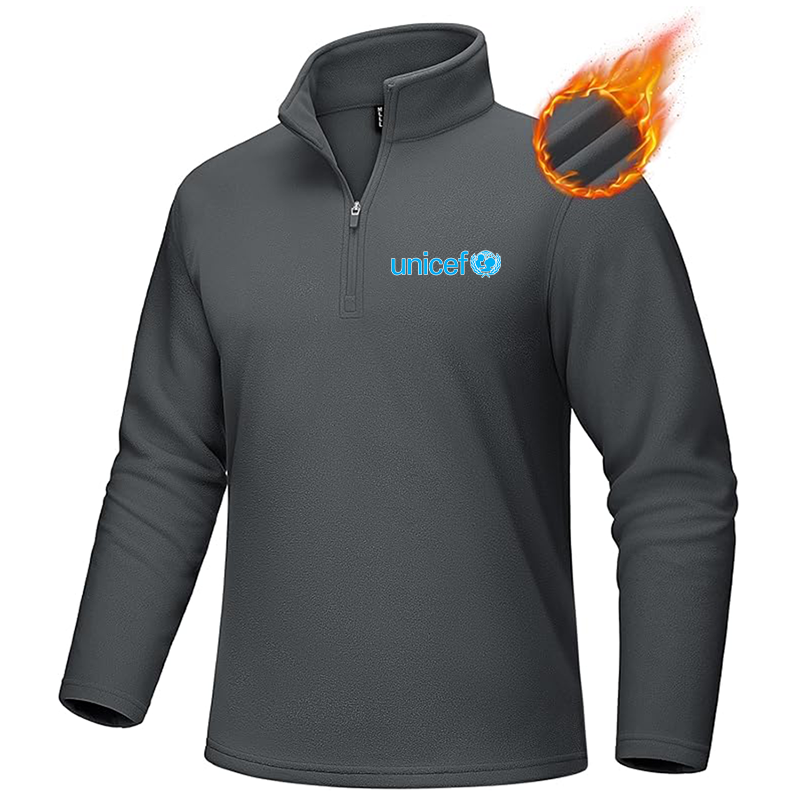 Men's UNICEF MAGCOMSEN Quarter-Zip Pullover Polar Fleece Sweatshirt Stand Collar Long Sleeve Shirt for Men Thermal Winter Fall