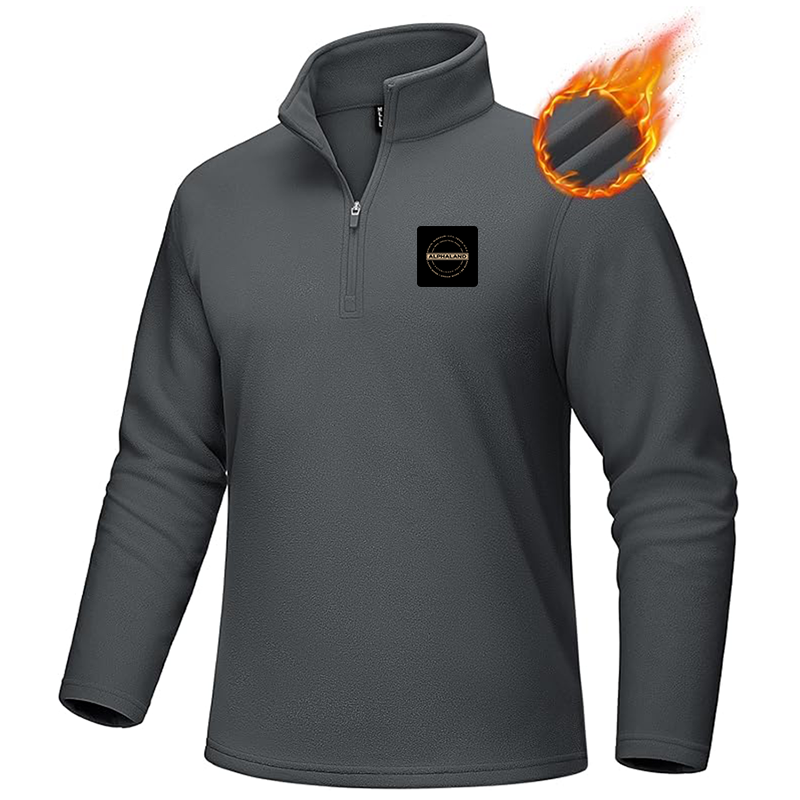 Men's Alphaland MAGCOMSEN Quarter-Zip Pullover Polar Fleece Sweatshirt Stand Collar Long Sleeve Shirt for Men Thermal Winter Fall