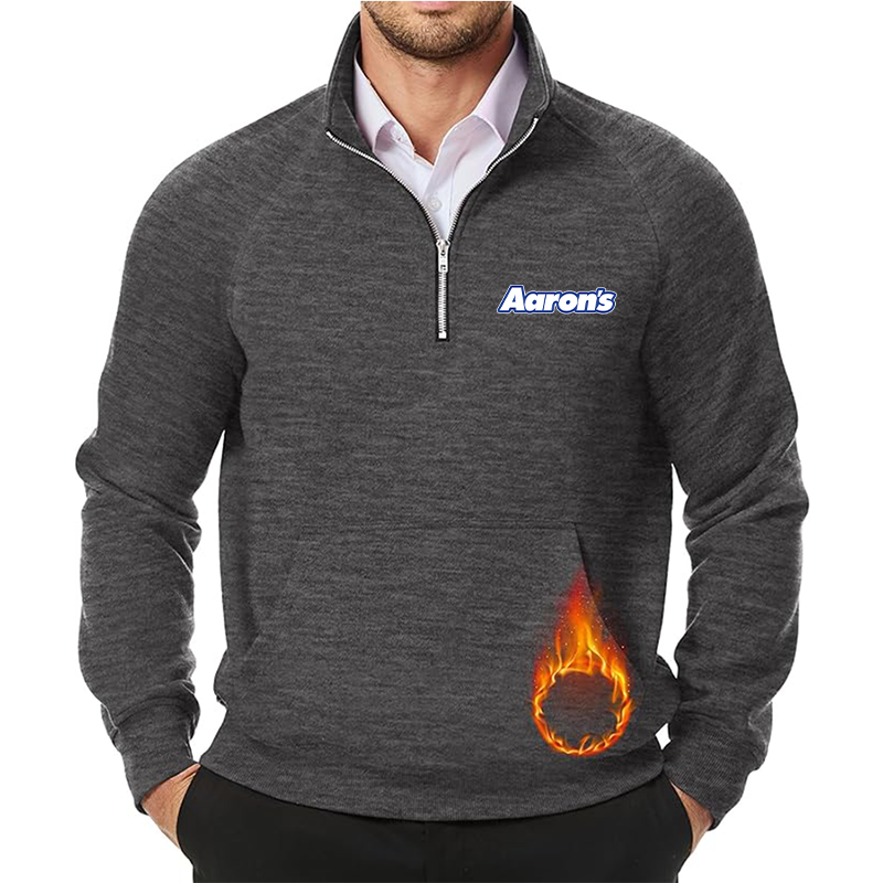 Men's Aarons JMIERR Quarter Zip Pullover Heavy Sweatshirts Warm Fleece Sweatshirt Polo