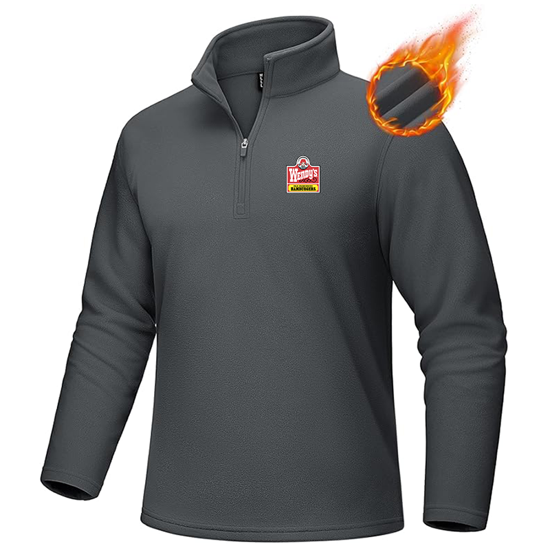 Men's Wendy's MAGCOMSEN Quarter-Zip Pullover Polar Fleece Sweatshirt Stand Collar Long Sleeve Shirt for Men Thermal Winter Fall