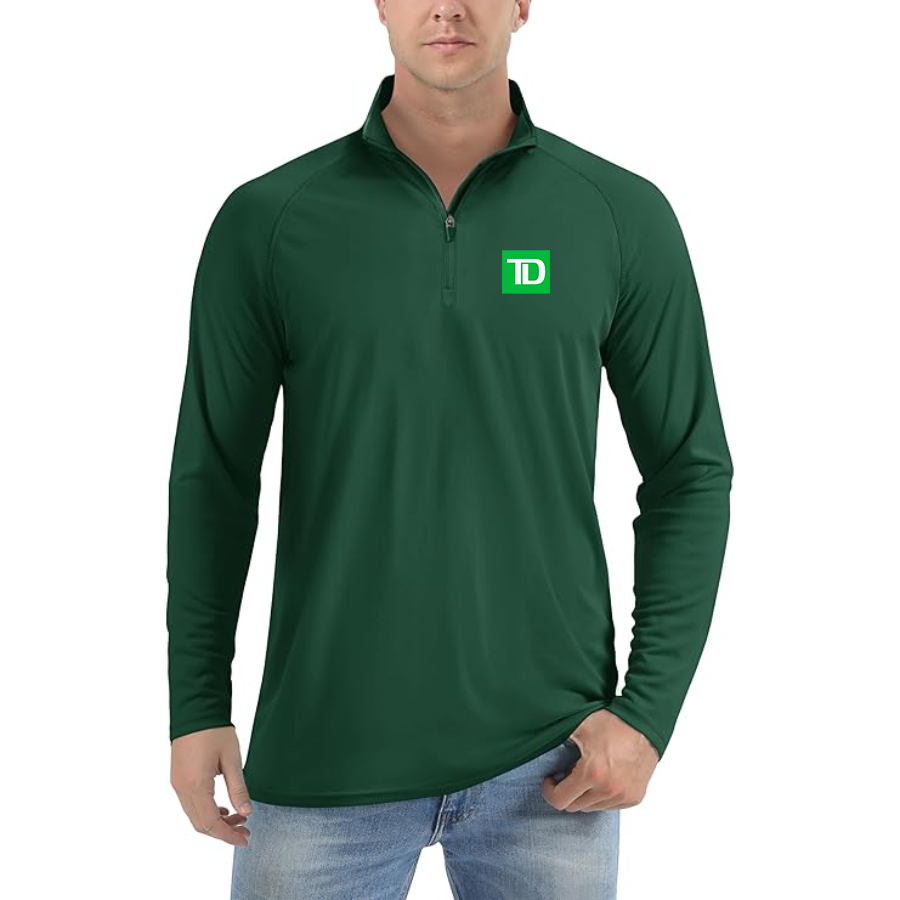 Men's TD Bank Lightweight Quarter-Zip Athletic Shirt Long Sleeve Performance Wear