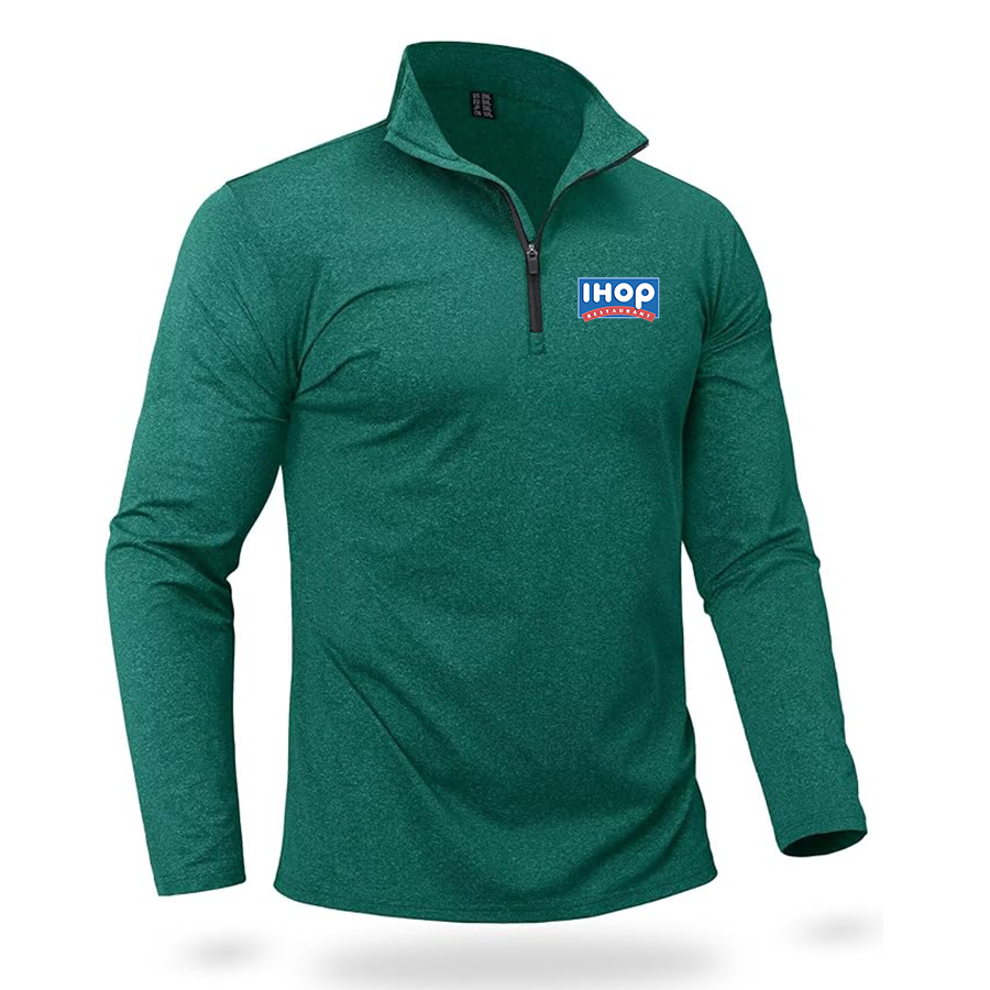 Men's ihop Quarter Zip Pullover Premium Fleece Lined Heather Long Sleeve Golf Shirts Midweight 1/4 Half Zip Sweatshirts
