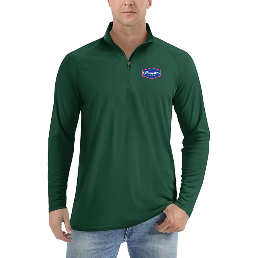 Men's Hampton Lightweight Quarter-Zip Athletic Shirt Long Sleeve Performance Wear