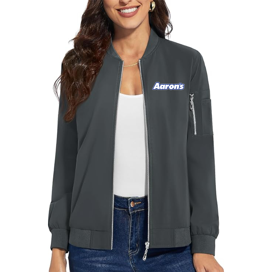 Women's Aarons Premium Bomber Jacket with Polished Detailing and Functional Sleeve Pocket Modern Luxury Outerwear