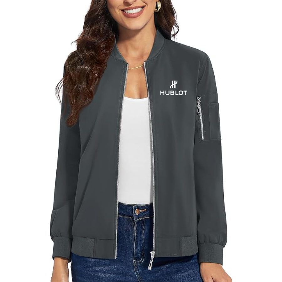 Women's Hublot Premium Bomber Jacket with Polished Detailing and Functional Sleeve Pocket Modern Luxury Outerwear