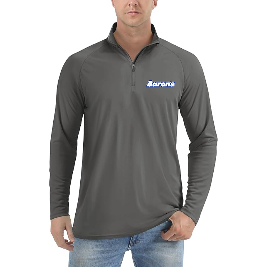 Men's Aarons Lightweight Quarter-Zip Athletic Shirt Long Sleeve Performance Wear