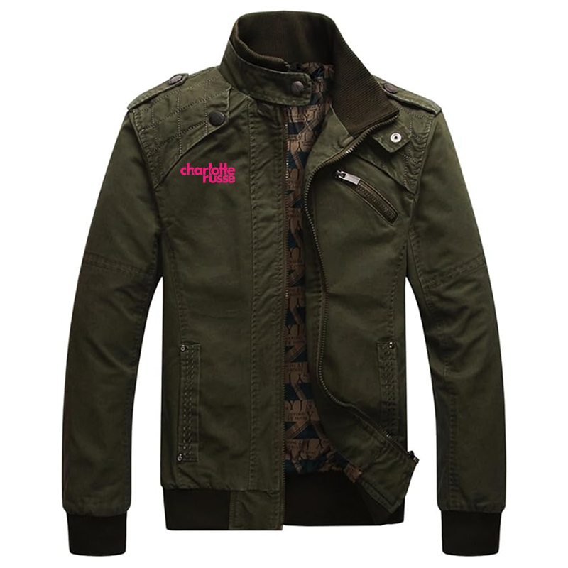 Men's Charlotte Russe Dwar Casual Washed Cotton Military Outdoor Jackets with Shoulder Straps