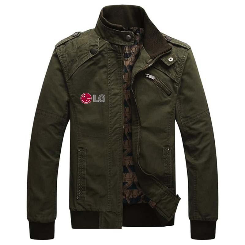 Men's LG Dwar Casual Washed Cotton Military Outdoor Jackets with Shoulder Straps