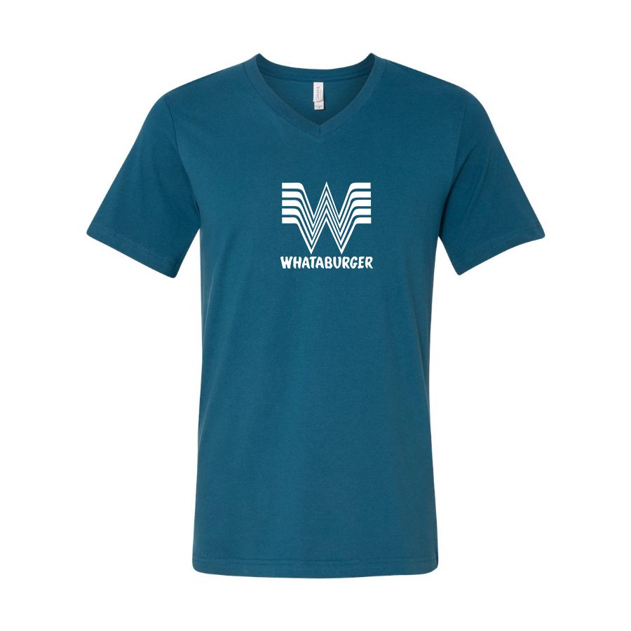 Men's What A Burger BELLA CANVAS Jersey V-Neck Tee