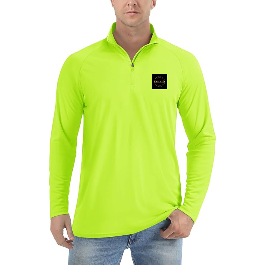 Men's Alphaland Lightweight Quarter-Zip Athletic Shirt Long Sleeve Performance Wear