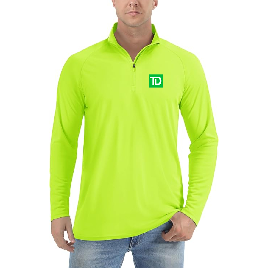 Men's TD Bank Lightweight Quarter-Zip Athletic Shirt Long Sleeve Performance Wear