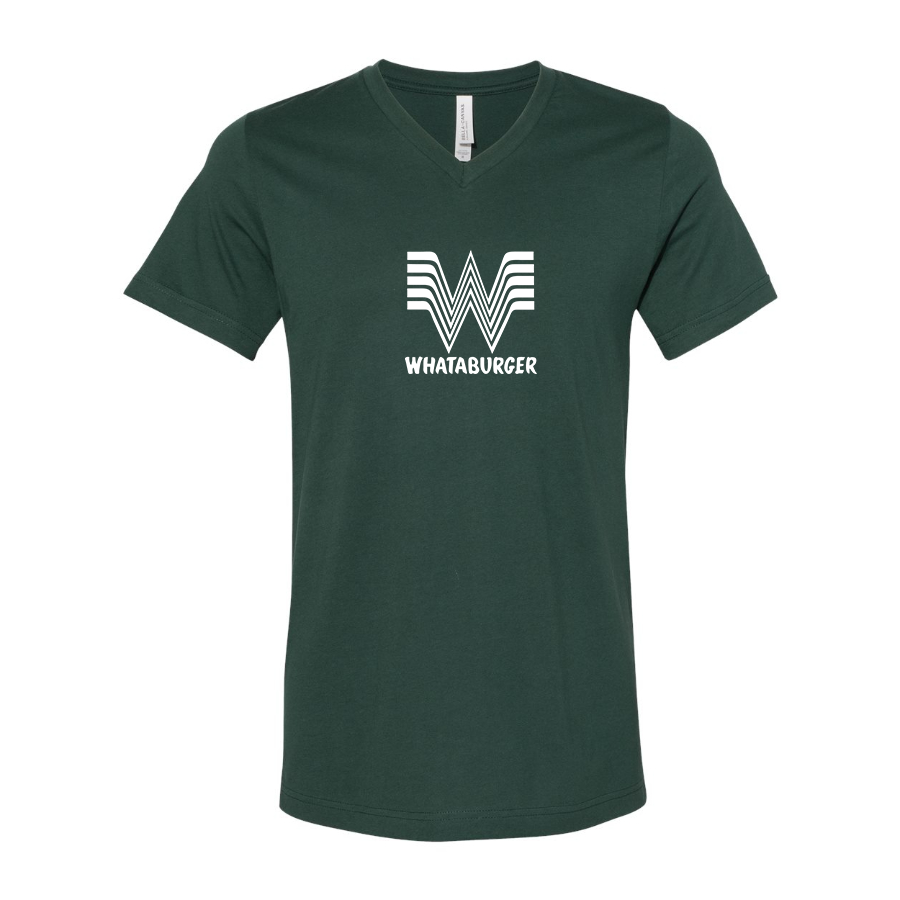 Men's What A Burger BELLA CANVAS Jersey V-Neck Tee