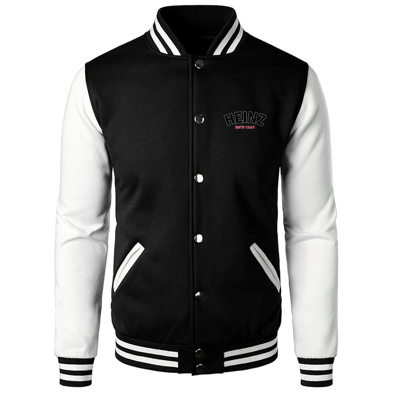 Men's HEINZ Varsity Baseball Jacket Cotton Blend Letterman Jackets