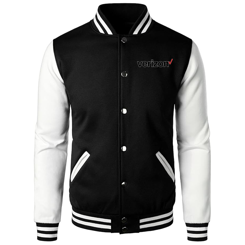 Men's Verizon Varsity Baseball Jacket Cotton Blend Letterman Jackets