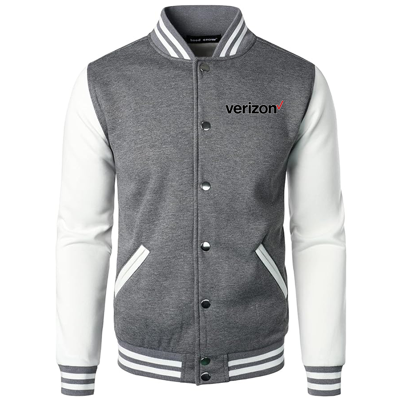 Men's Verizon Varsity Baseball Jacket Cotton Blend Letterman Jackets