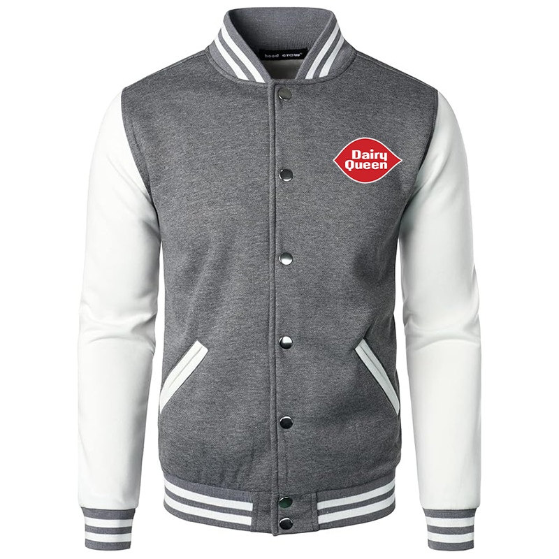 Men's Dairy Queen Varsity Baseball Jacket Cotton Blend Letterman Jackets