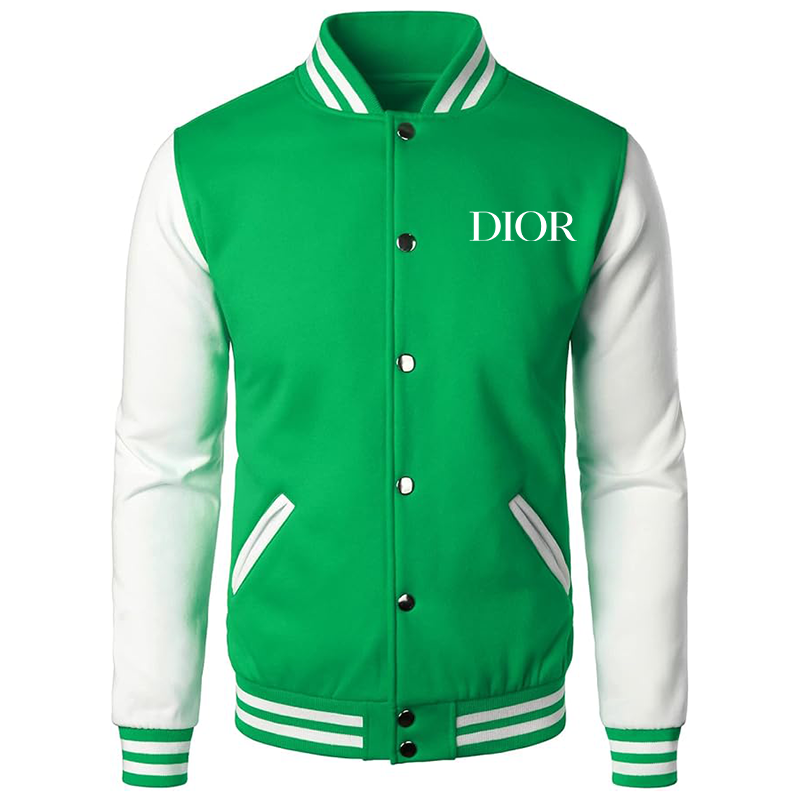 Men's Dior Varsity Baseball Jacket Cotton Blend Letterman Jackets