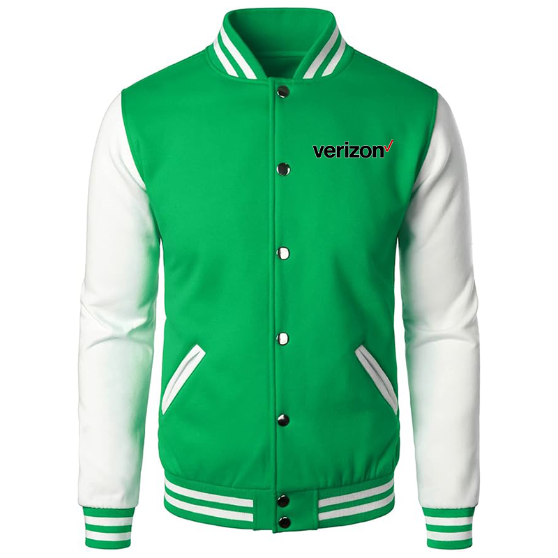 Men's Verizon Varsity Baseball Jacket Cotton Blend Letterman Jackets