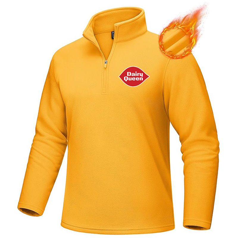 Men's Dairy Queen MAGCOMSEN Quarter-Zip Pullover Polar Fleece Sweatshirt Stand Collar Long Sleeve Shirt for Men Thermal Winter Fall