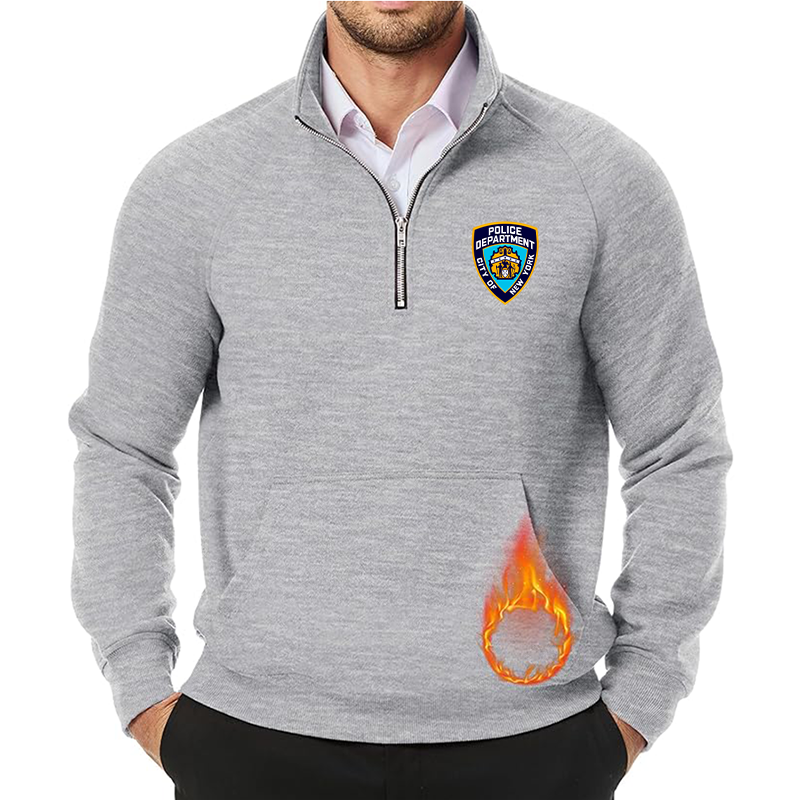 Men's NYPD JMIERR Quarter Zip Pullover Heavy Sweatshirts Warm Fleece Sweatshirt Polo