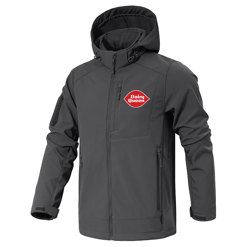 Men's Dairy Queen Jacket Waterproof Hooded Coats Tactical Soft Shell Jackets