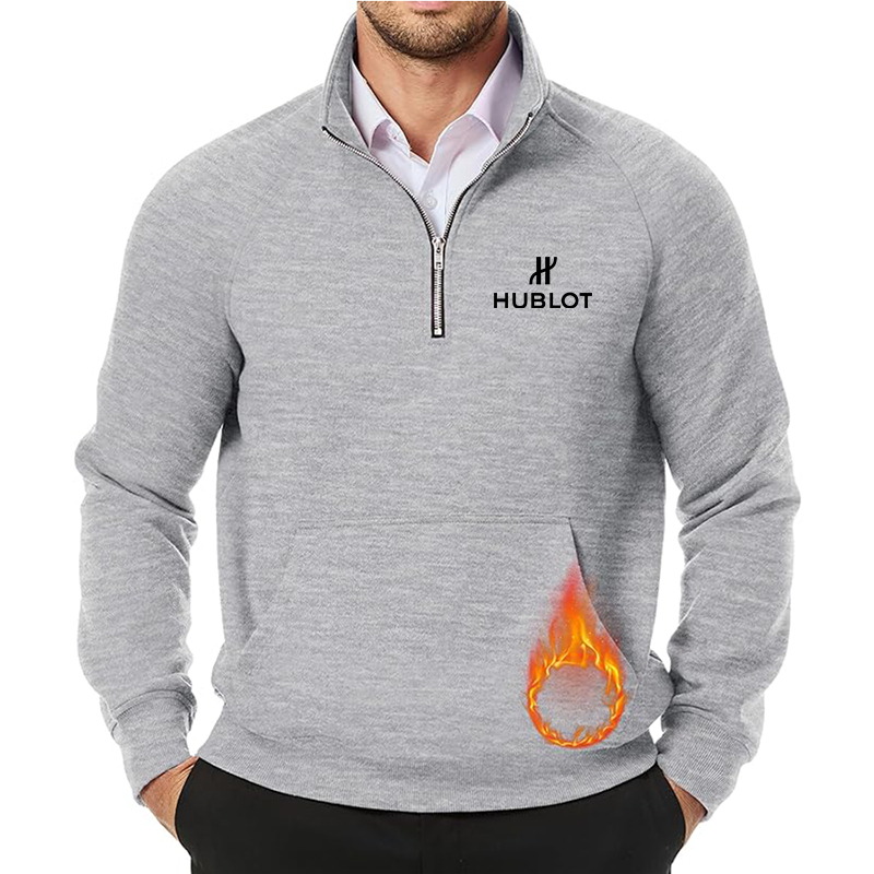 Men's Hublot JMIERR Quarter Zip Pullover Heavy Sweatshirts Warm Fleece Sweatshirt Polo