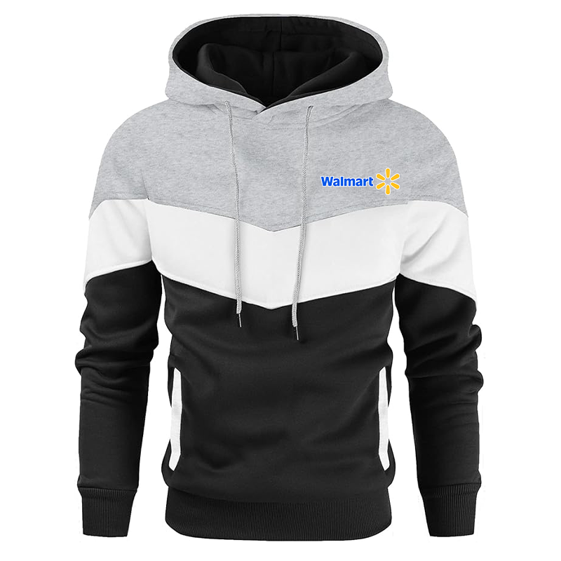 Men's Walmart Gesean Novelty Color Block Pullover Fleece Hoodie Long Sleeve Casual Sweatshirt with Pocket