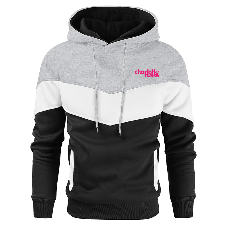 Men's Charlotte Russe Gesean Novelty Color Block Pullover Fleece Hoodie Long Sleeve Casual Sweatshirt with Pocket