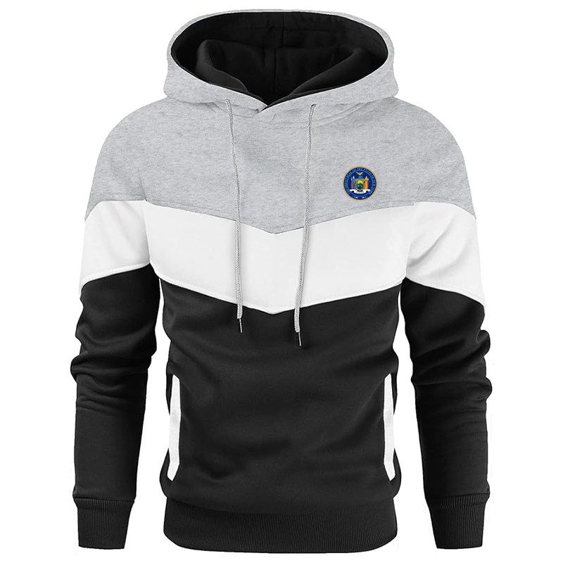 Men's New York Gesean Novelty Color Block Pullover Fleece Hoodie Long Sleeve Casual Sweatshirt with Pocket