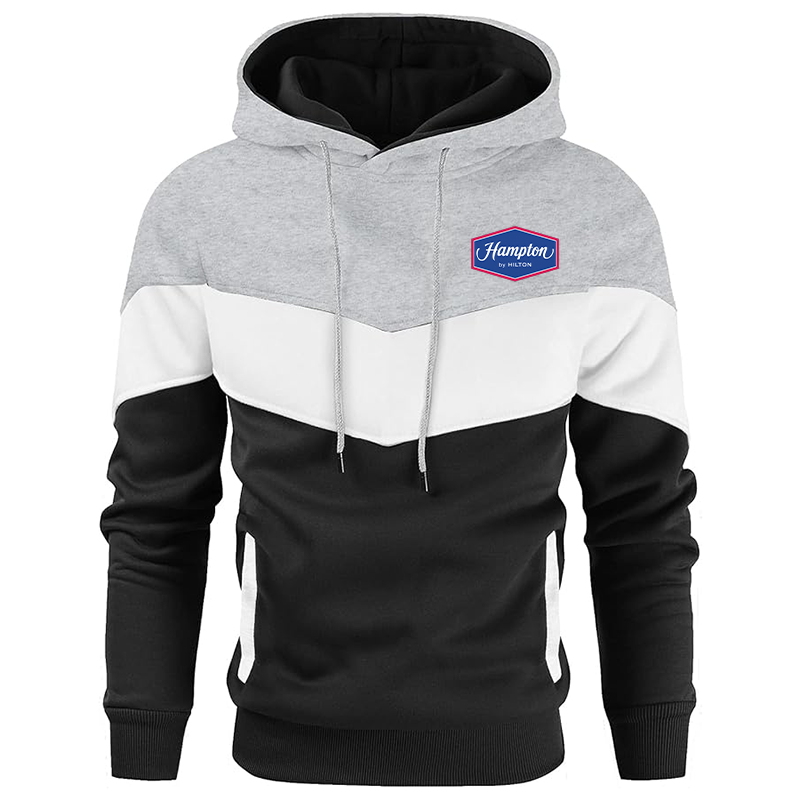 Men's Hampton Gesean Novelty Color Block Pullover Fleece Hoodie Long Sleeve Casual Sweatshirt with Pocket
