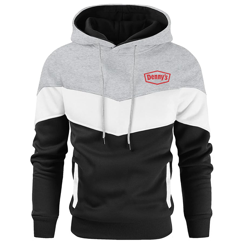 Men's Dennys Gesean Novelty Color Block Pullover Fleece Hoodie Long Sleeve Casual Sweatshirt with Pocket