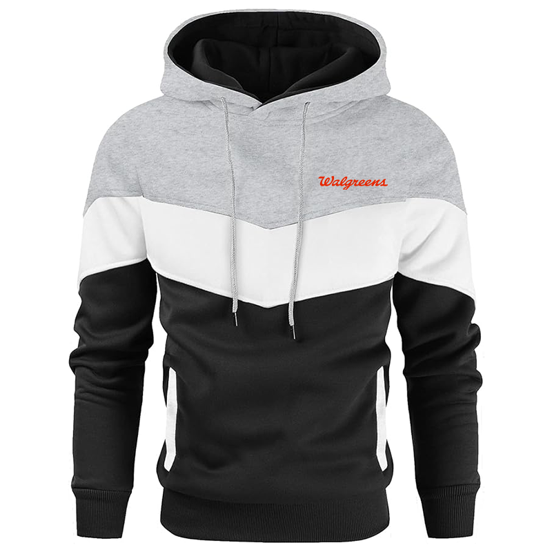 Men's Walgreens Gesean Novelty Color Block Pullover Fleece Hoodie Long Sleeve Casual Sweatshirt with Pocket