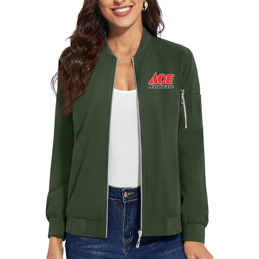Women's Ace Premium Bomber Jacket with Polished Detailing and Functional Sleeve Pocket Modern Luxury Outerwear