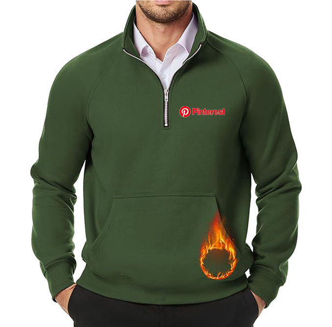 Men's Pinterest JMIERR Quarter Zip Pullover Heavy Sweatshirts Warm Fleece Sweatshirt Polo