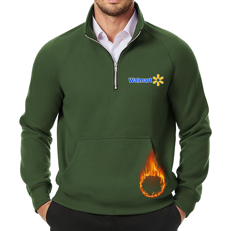 Men's Walmart JMIERR Quarter Zip Pullover Heavy Sweatshirts Warm Fleece Sweatshirt Polo