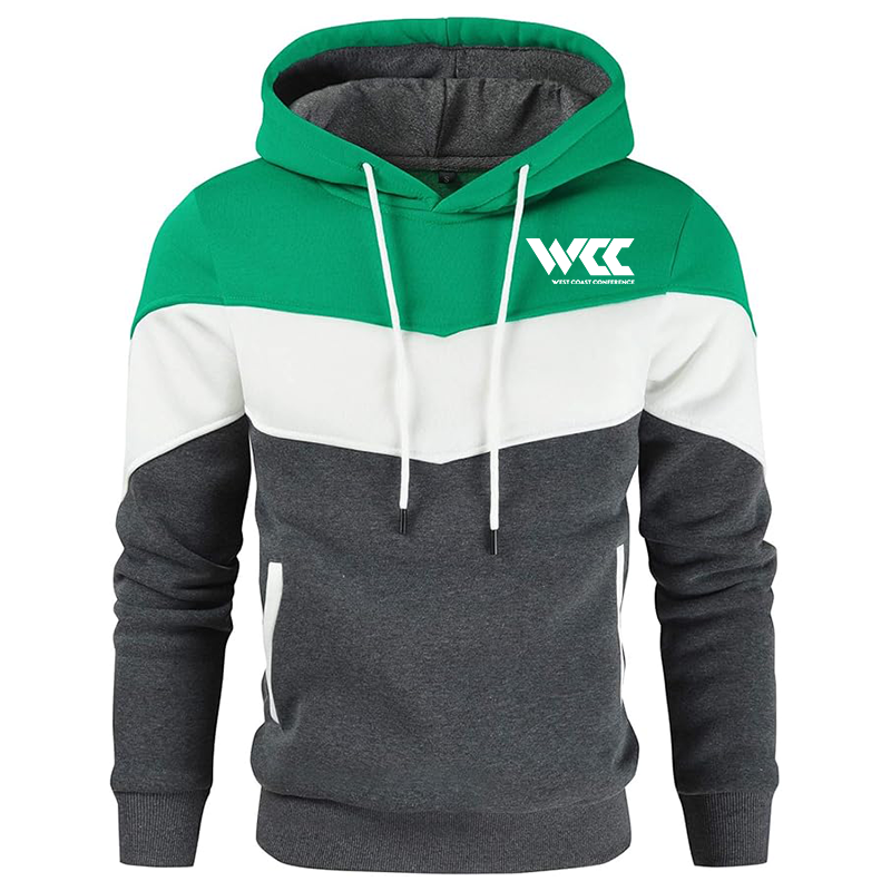 Men's West Coast Conference Gesean Novelty Color Block Pullover Fleece Hoodie Long Sleeve Casual Sweatshirt with Pocket
