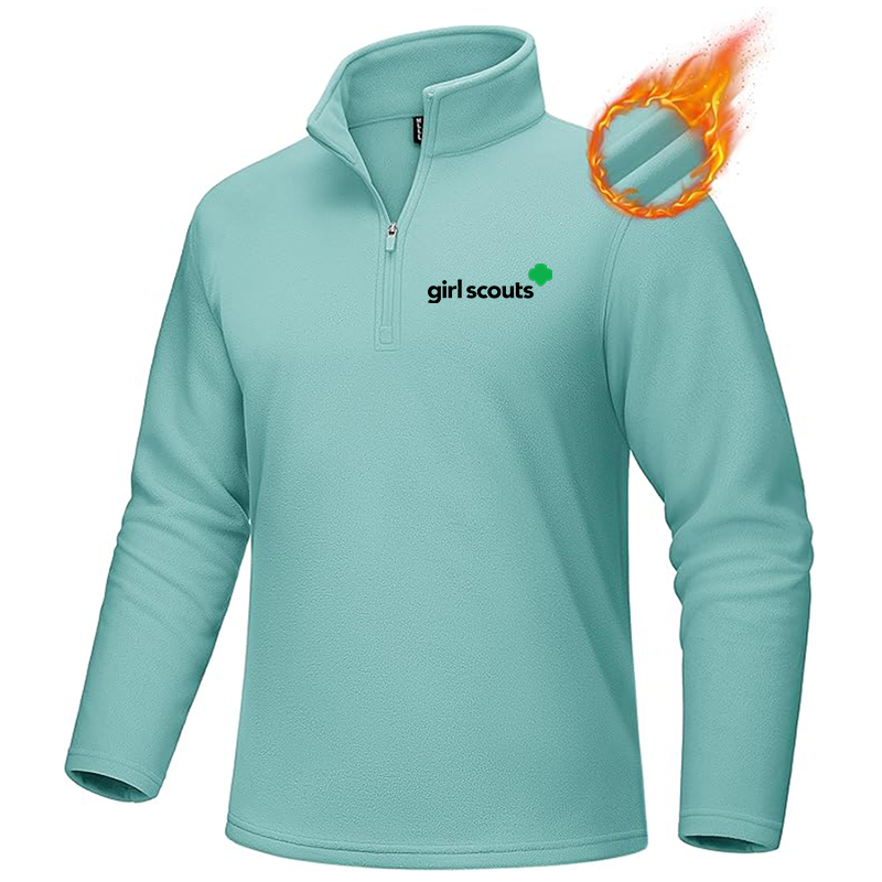 Men's Girl Scouts MAGCOMSEN Quarter-Zip Pullover Polar Fleece Sweatshirt Stand Collar Long Sleeve Shirt for Men Thermal Winter Fall