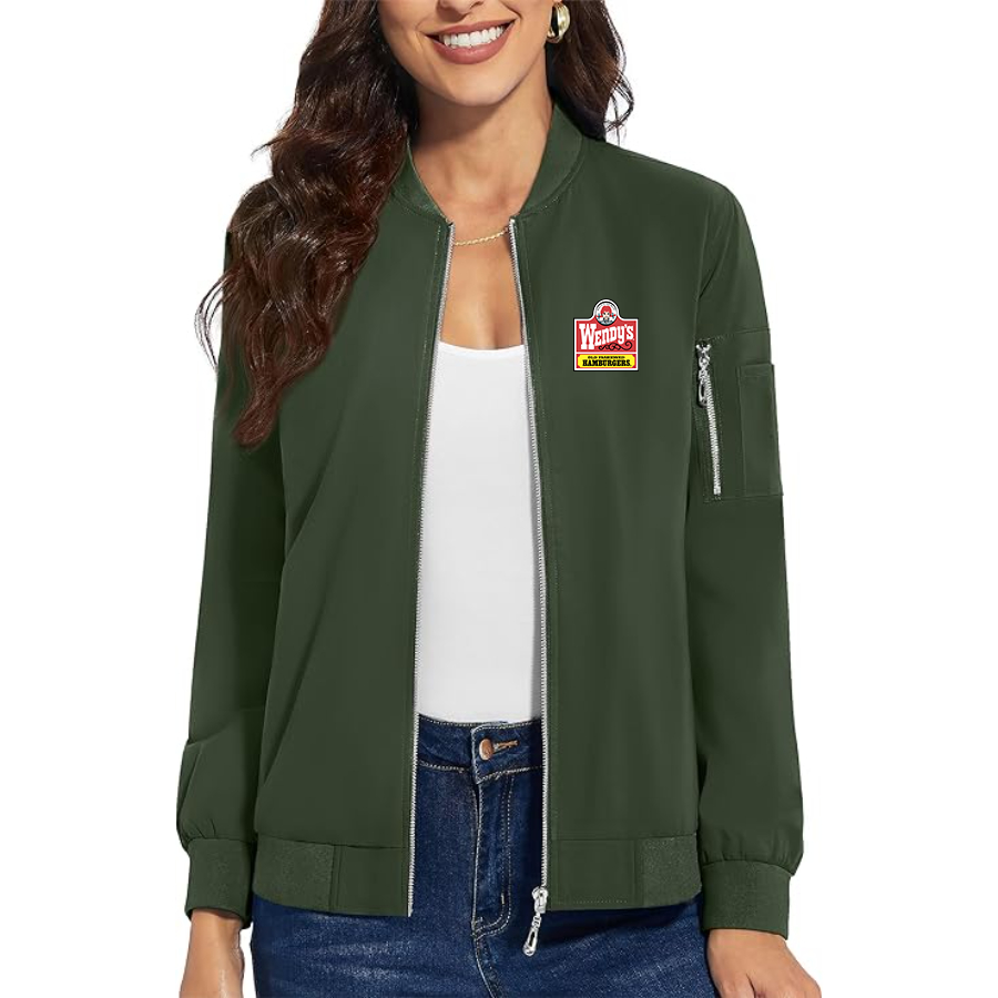 Women's Wendy's Premium Bomber Jacket with Polished Detailing and Functional Sleeve Pocket Modern Luxury Outerwear