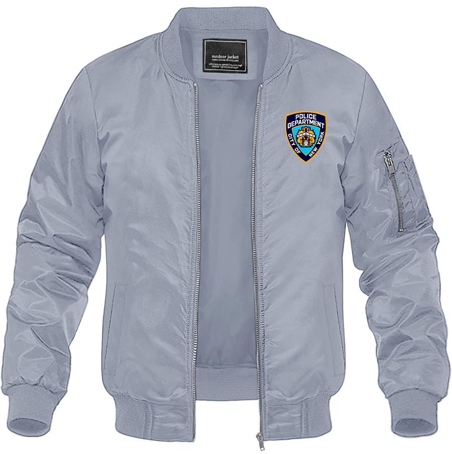 Men's NYPD Lightweight Bomber Jacket Windbreaker Casual Fall Spring Outdoor Coat