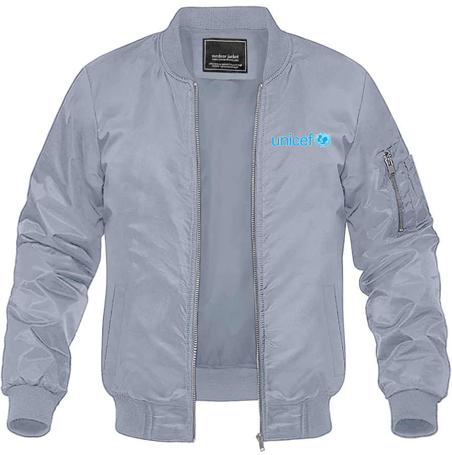 Men's UNICEF Lightweight Bomber Jacket Windbreaker Casual Fall Spring Outdoor Coat