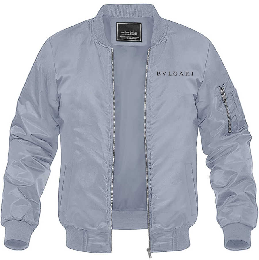 Men's BVLGARI Lightweight Bomber Jacket Windbreaker Casual Fall Spring Outdoor Coat