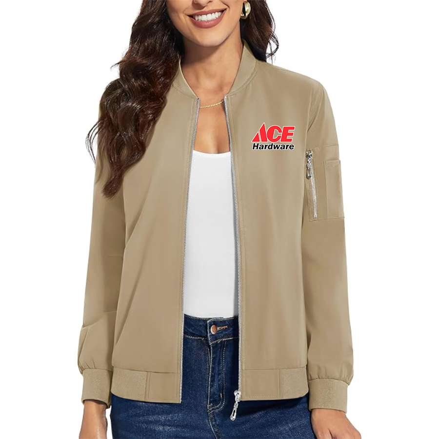 Women's Ace Premium Bomber Jacket with Polished Detailing and Functional Sleeve Pocket Modern Luxury Outerwear