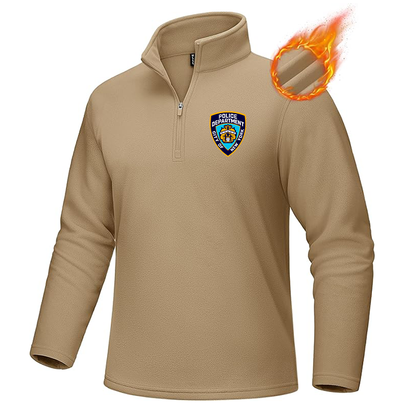 Men's NYPD MAGCOMSEN Quarter-Zip Pullover Polar Fleece Sweatshirt Stand Collar Long Sleeve Shirt for Men Thermal Winter Fall
