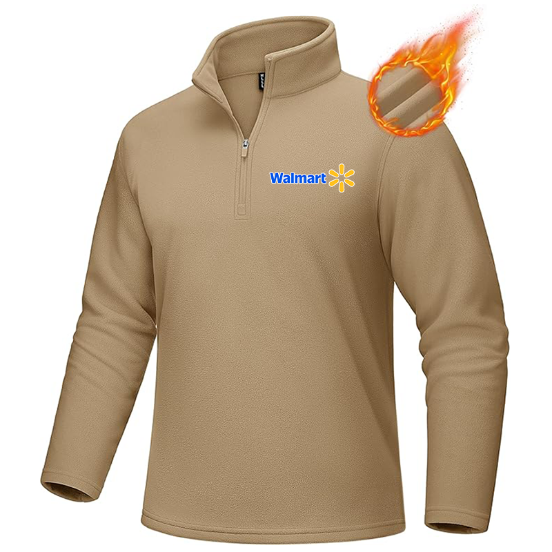 Men's Walmart MAGCOMSEN Quarter-Zip Pullover Polar Fleece Sweatshirt Stand Collar Long Sleeve Shirt for Men Thermal Winter Fall