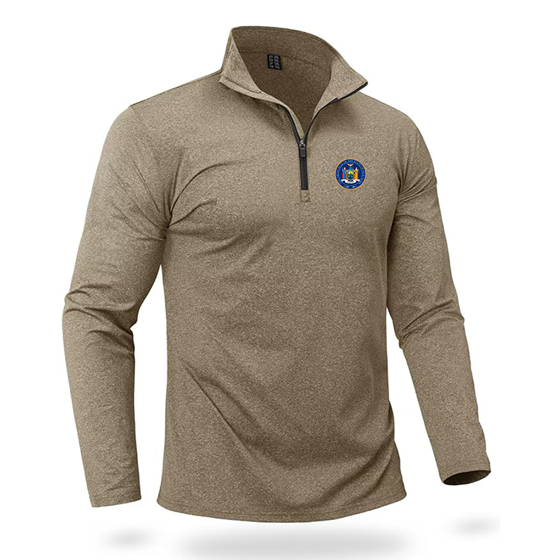 Men's New York Quarter Zip Pullover Premium Fleece Lined Heather Long Sleeve Golf Shirts Midweight 1/4 Half Zip Sweatshirts